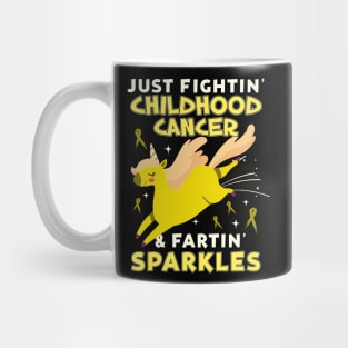 childhood cancer funny unicorn farting sparkles Mug